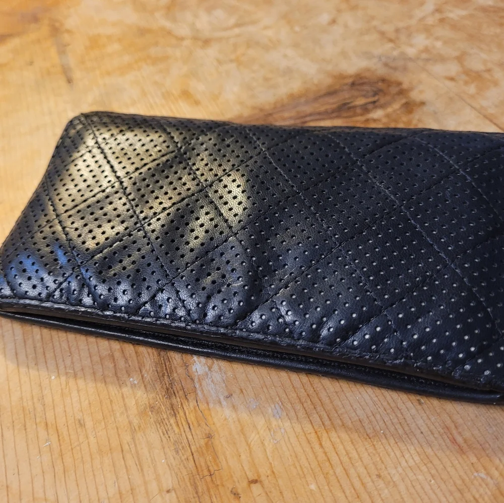 CHANEL Lambskin Perforated Wallet